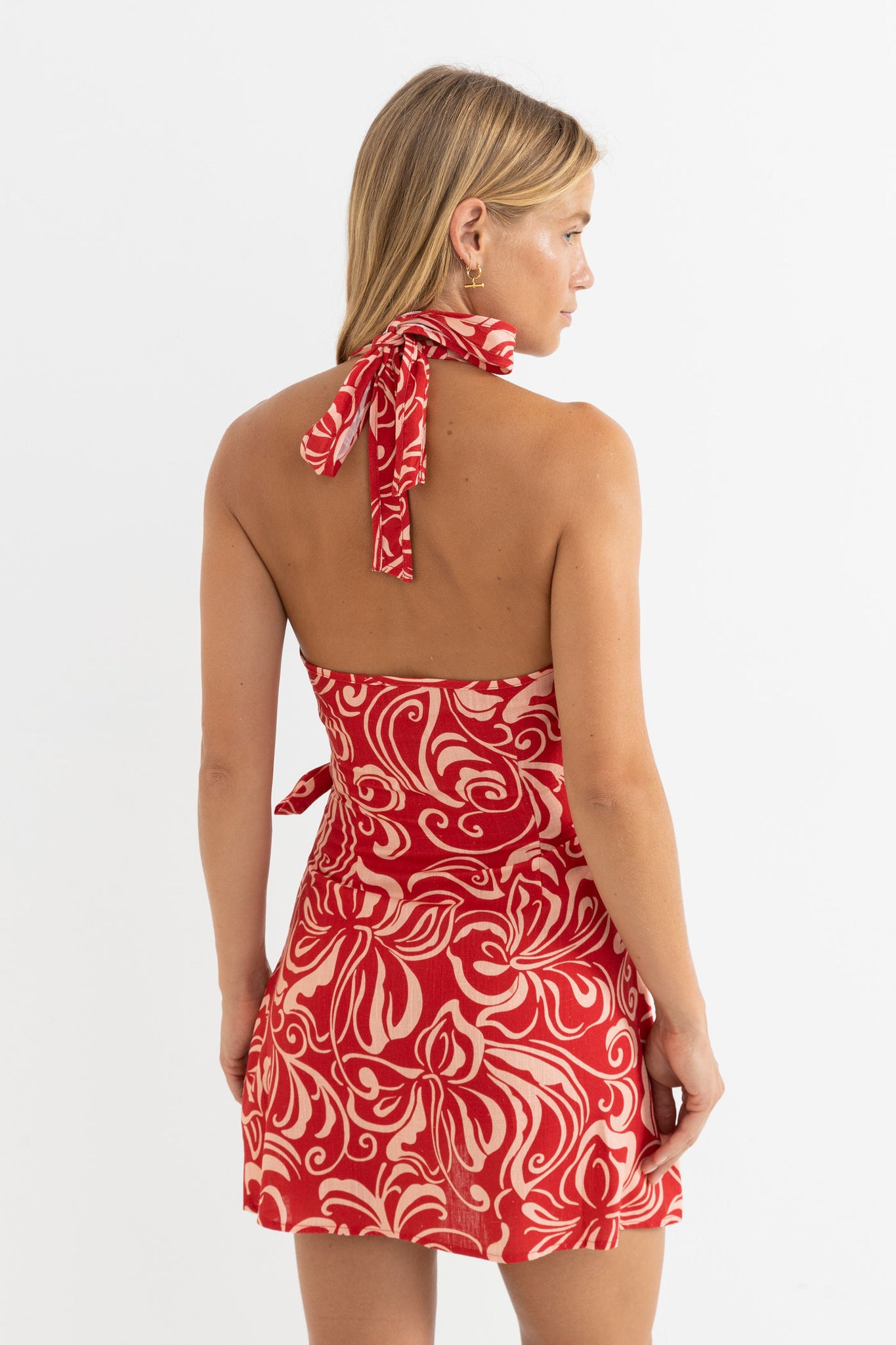 RHYTHM - KAI FLORAL WRAP MINI DRESS