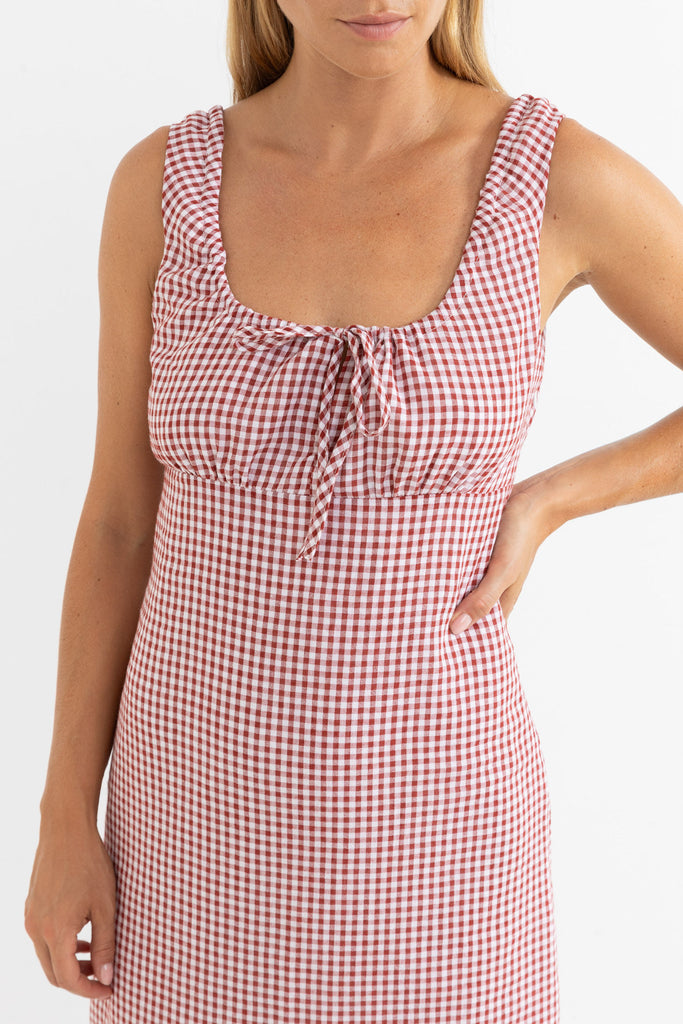 RHYTHM - LOLA CHECK MAXI DRESS