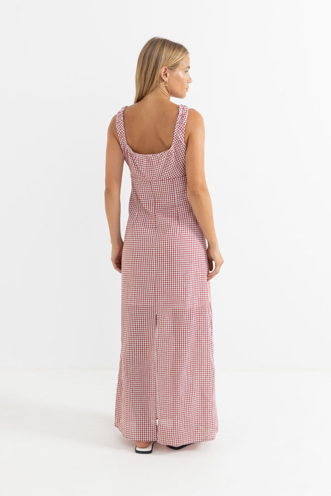 RHYTHM - LOLA CHECK MAXI DRESS