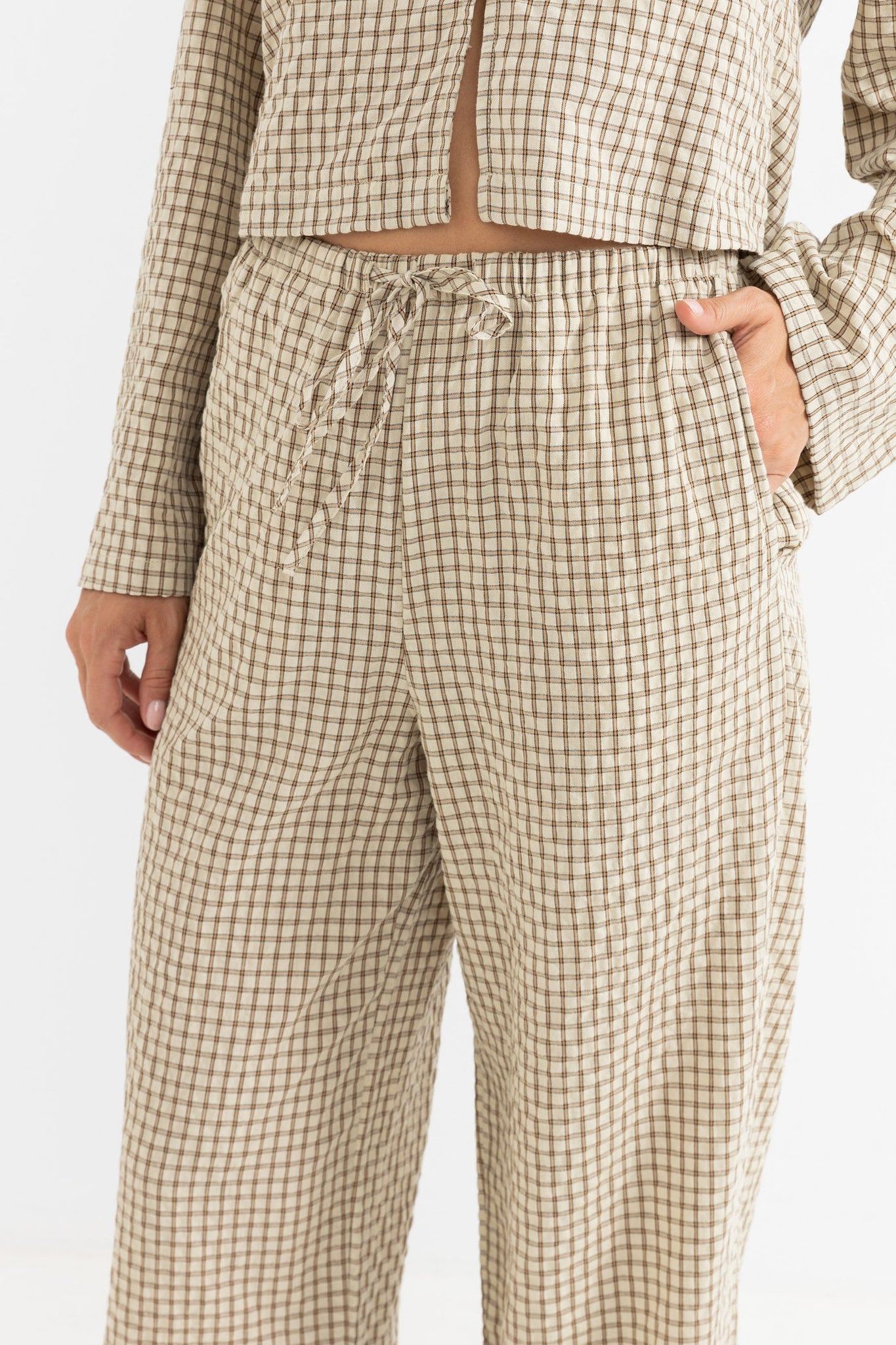 RHYTHM - LUCA CHECKED DRAWSTRING PANT