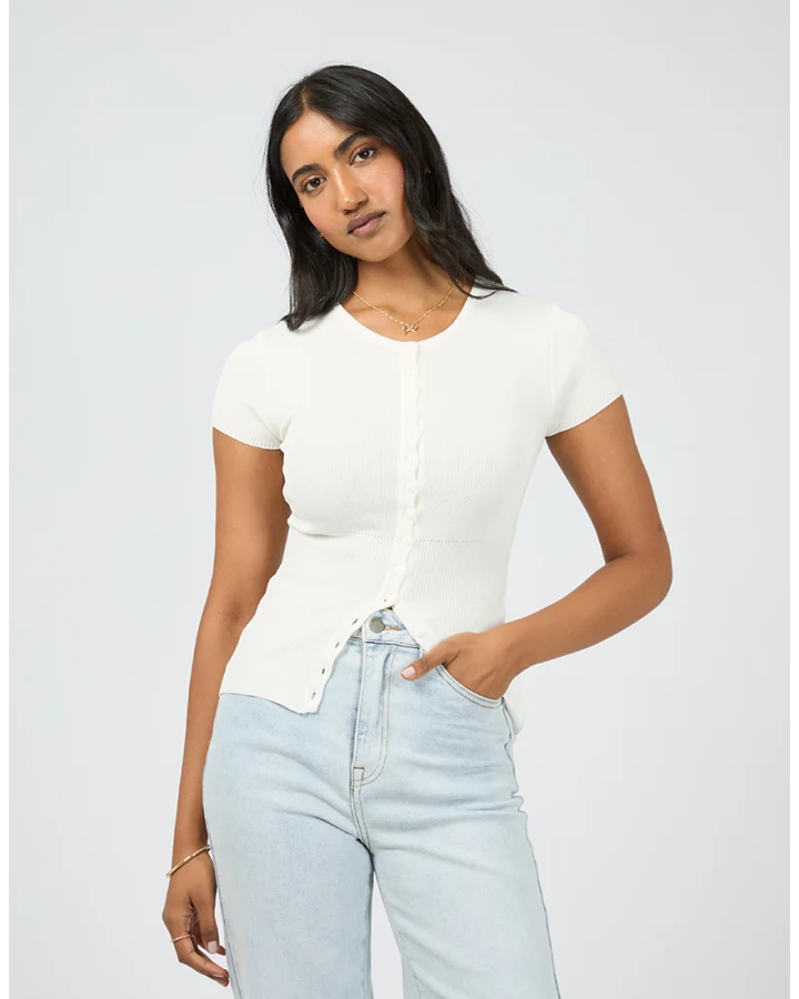 ALL ABOUT EVE - OLIVE KNIT TOP