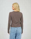ALL ABOUT EVE - SAMI STRIPE LS TOP