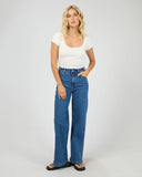ALL ABOUT EVE - WASHED RIB LACE SCOOP NECK TEE