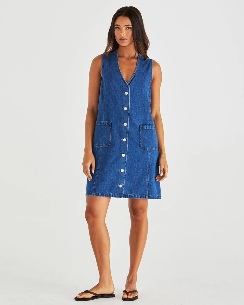 SASS - SABINE DENIM VEST DRESS