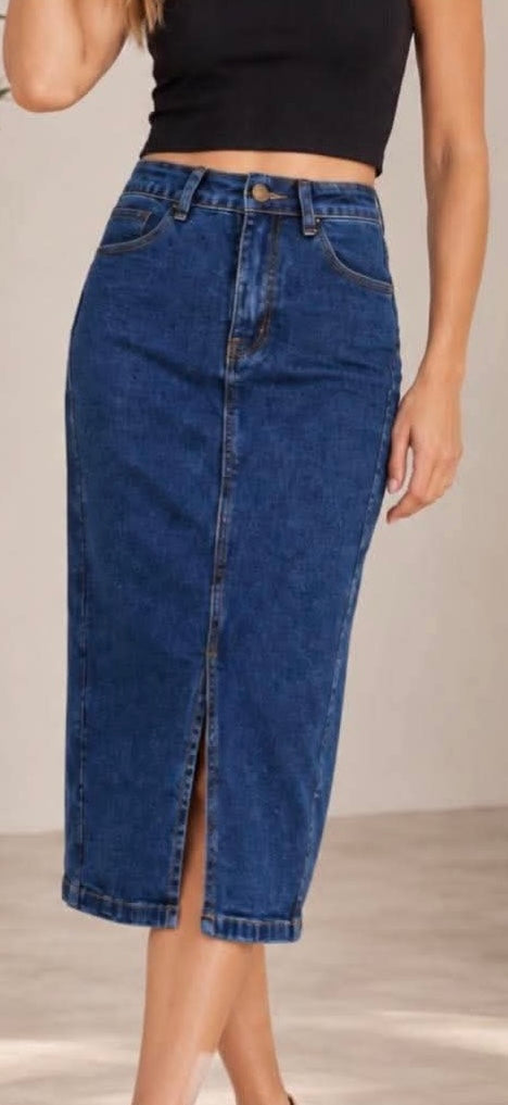 COUNTRY DENIM - SPLIT FRONT SKIRT