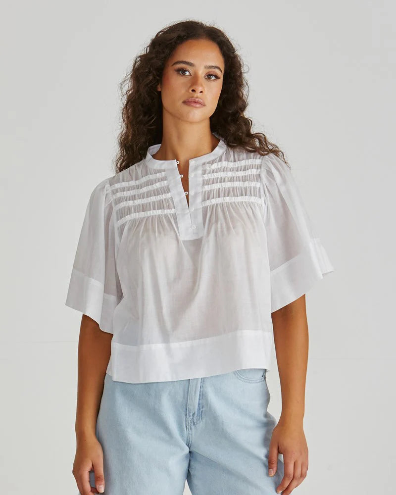 SASS - PAMMI RUFFLE YOKE BLOUSE