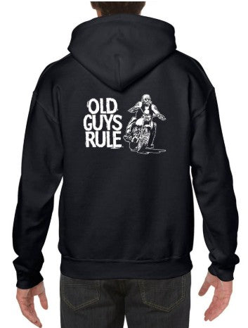 OLD GUYS RULE- BIKER GUY HOODIE