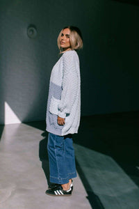 MIRACLE - COLOUR BLOCK CHUNKY KNIT CARDI