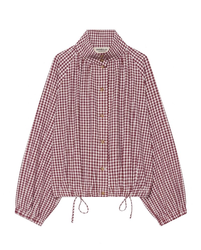 SMAIBULUN - GINGHAM DRAWSTRING JACKET