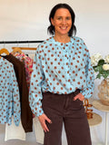 MISS MARLOW - POLKA TOP BUTTON UP
