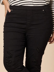 THREADZ - PULL ON RIPPED JEAN
