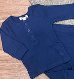 PURE BABY - RIB LS HENLEY TEE