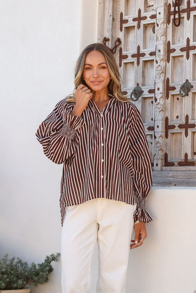 WHITE POETRY - STRIPE SORRENTO TOP WITH CAMI