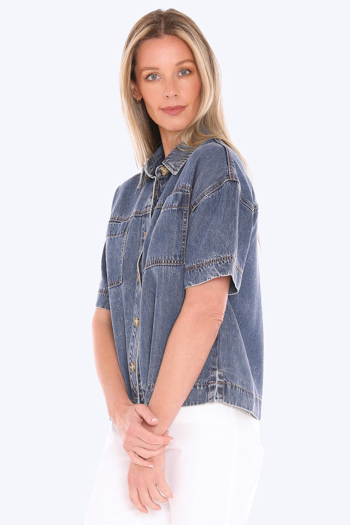 JUMP - SOFT DENIM S/S SHIRT