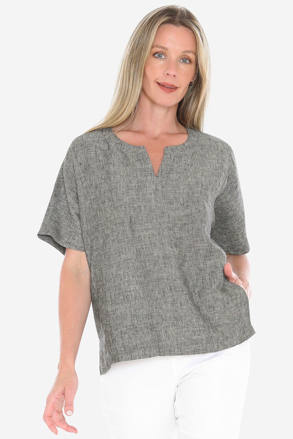 JUMP - 2 POCKET LINEN TOP
