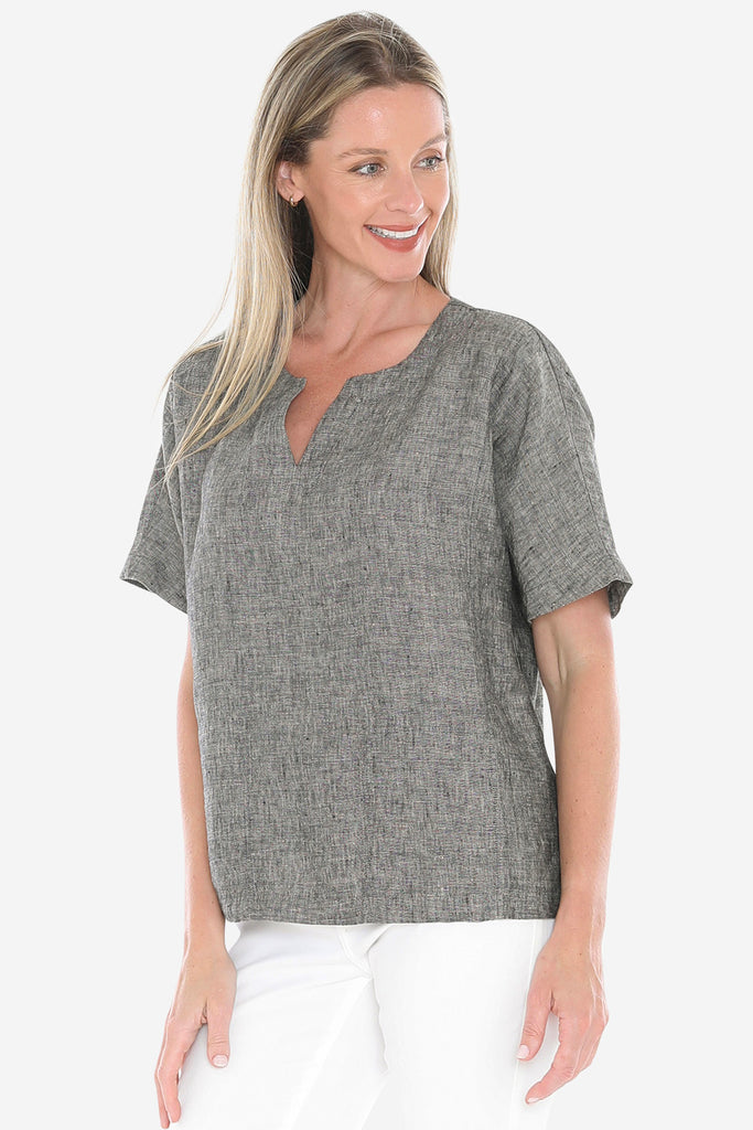 JUMP - 2 POCKET LINEN TOP