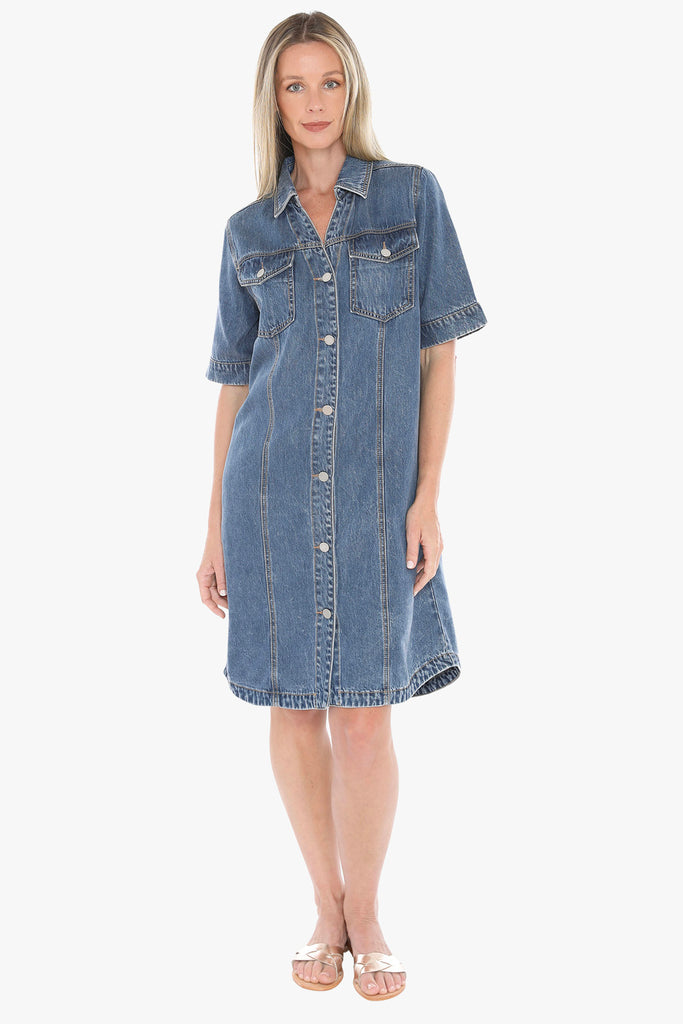 JUMP - SOFT DENIM S/S DRESS