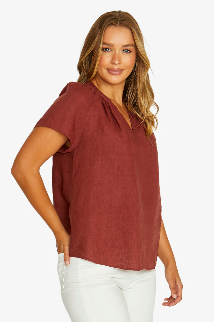 JUMP - SHIRRED NECK TOP