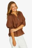 JUMP - RAGLAN BUTTON NECK TOP