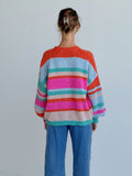 WORTHIER - ASHLYN RAINBOW STRIPE KNIT