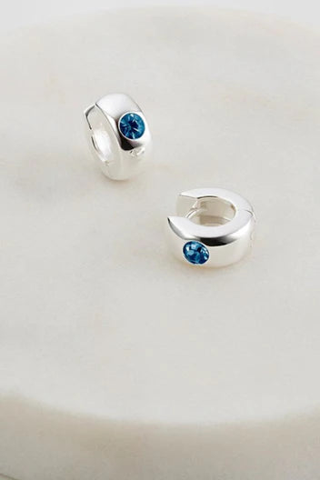 ZAFINO - VICTORIA SILVER/SAPPHIRE HUGGIE