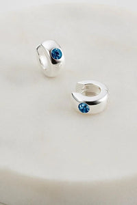 ZAFINO - VICTORIA SILVER/SAPPHIRE HUGGIE