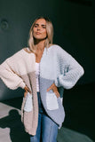 MIRACLE - COLOUR BLOCK CHUNKY KNIT CARDI