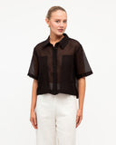 WHITE CLOSET - PATCH DETAIL SHORT SLEEVE SHIRT