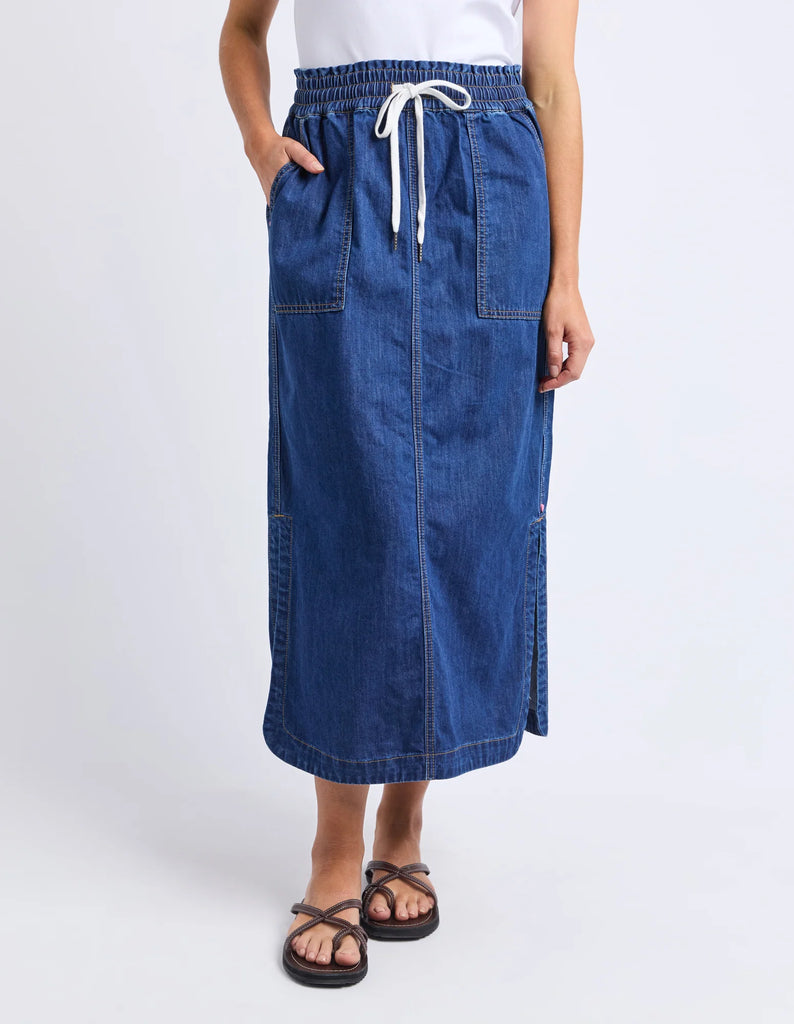 ELM - CLOVER MIDI DENIM SKIRT