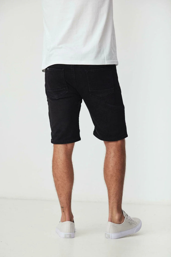BLACK WOOD - BRIGGS ELASTIC DENIM SHORT