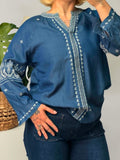 SMAIBULUN - EMB TENCEL CHAMBRAY BLOUSE