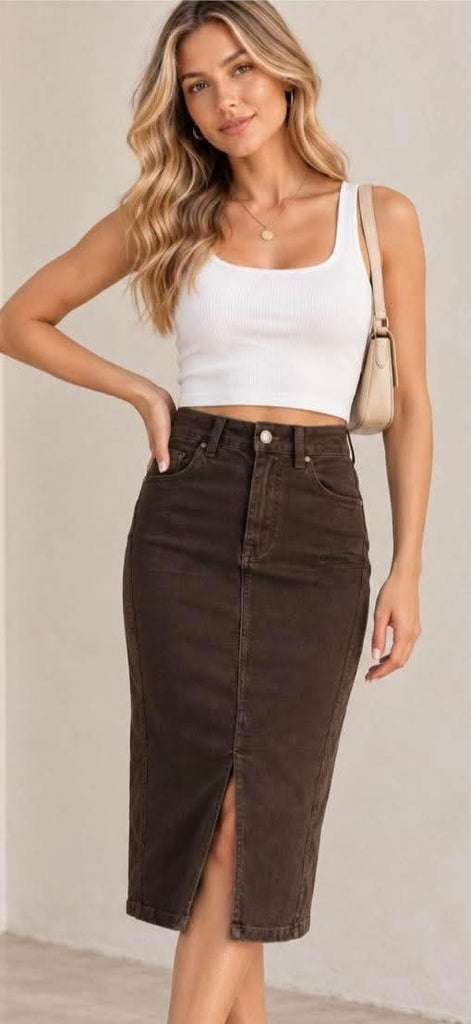 COUNTRY DENIM - SPLIT FRONT SKIRT