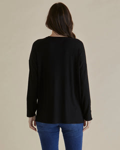 BETTY BASICS - HENDRIX RIBBED LONG SLEEVE TEE
