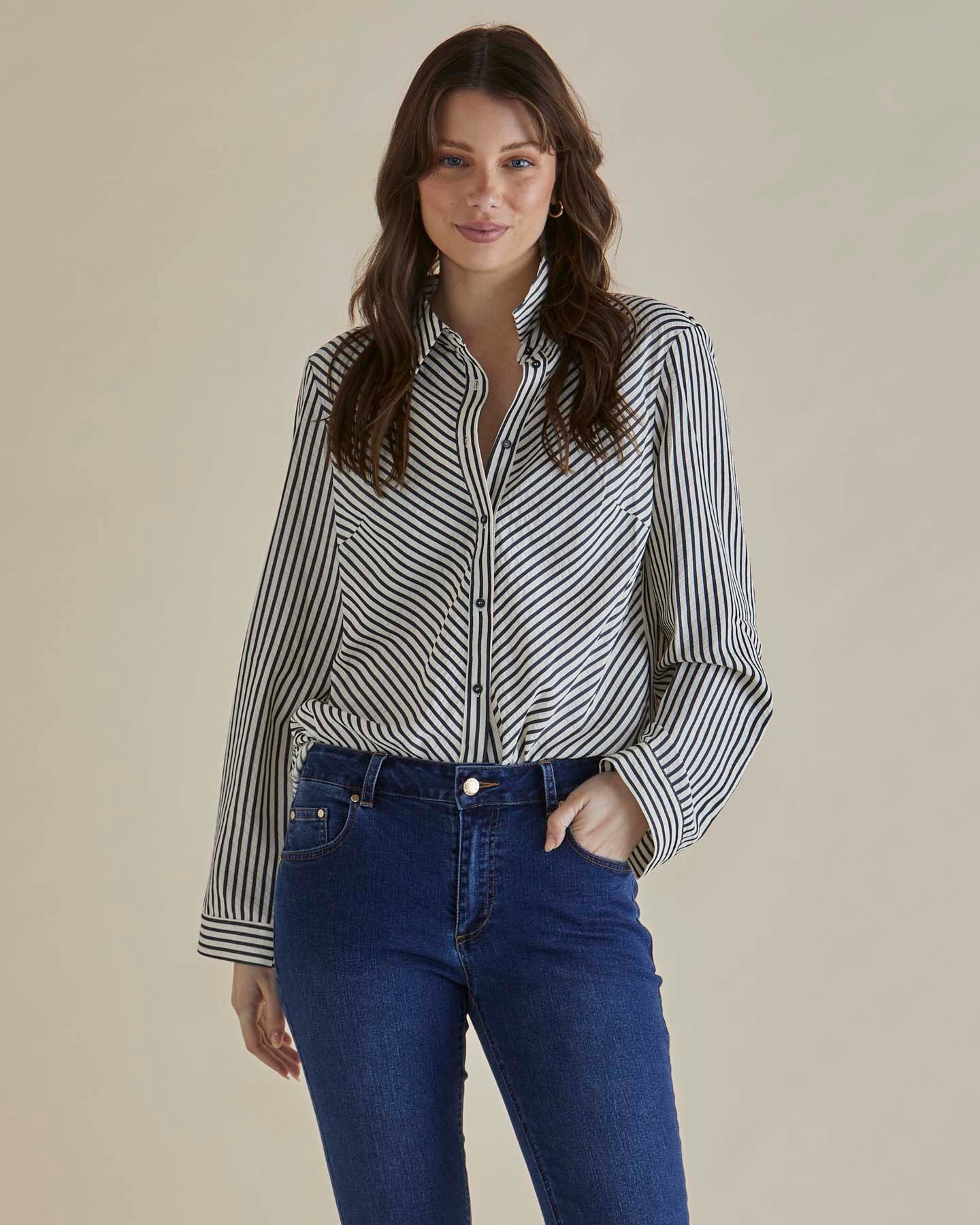 BETTY BASICS - CRINKLE SHIRT