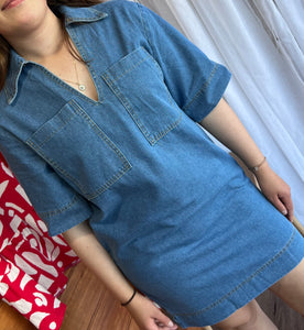 MUTIG - COLLARED DENIM DRESS