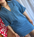 MUTIG - COLLARED DENIM DRESS