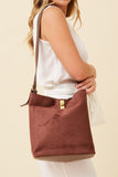 CKM - FAUX SUEDE SHOULDER BAG WITH POUCH SET