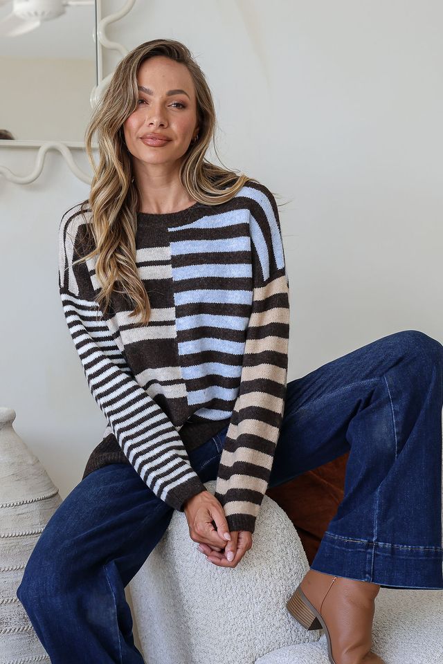 MISS MARLOW - ABSTRACT STRIPE KNIT