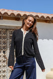 JOOP & GYPSY - CONTRAST TRIM VINTAGE CARDI KNIT