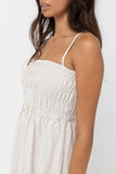 RHYTHM - CLASSIC SHIRRED MIDI DRESS