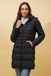 CKM - LONGLINE PUFFER COAT WITH HOOD