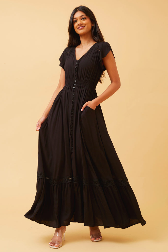 CKM - BUTTON FRONT MAXI DRESS