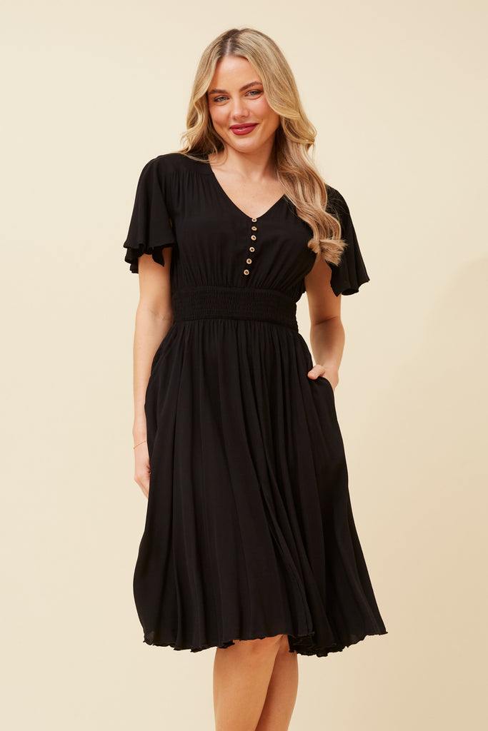 CKM - SHORT SLEEVE BUTTON FRONT DRESS