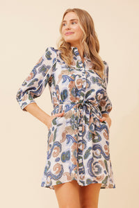 CKM - 3/4 SLEEVE BUTTON THROUGH SHIRT DRESS
