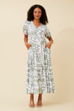 CKM - PUFF SLEEVE DRESS WITH DEEP V-NECK