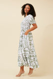 CKM - PUFF SLEEVE DRESS WITH DEEP V-NECK