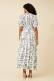 CKM - PUFF SLEEVE DRESS WITH DEEP V-NECK