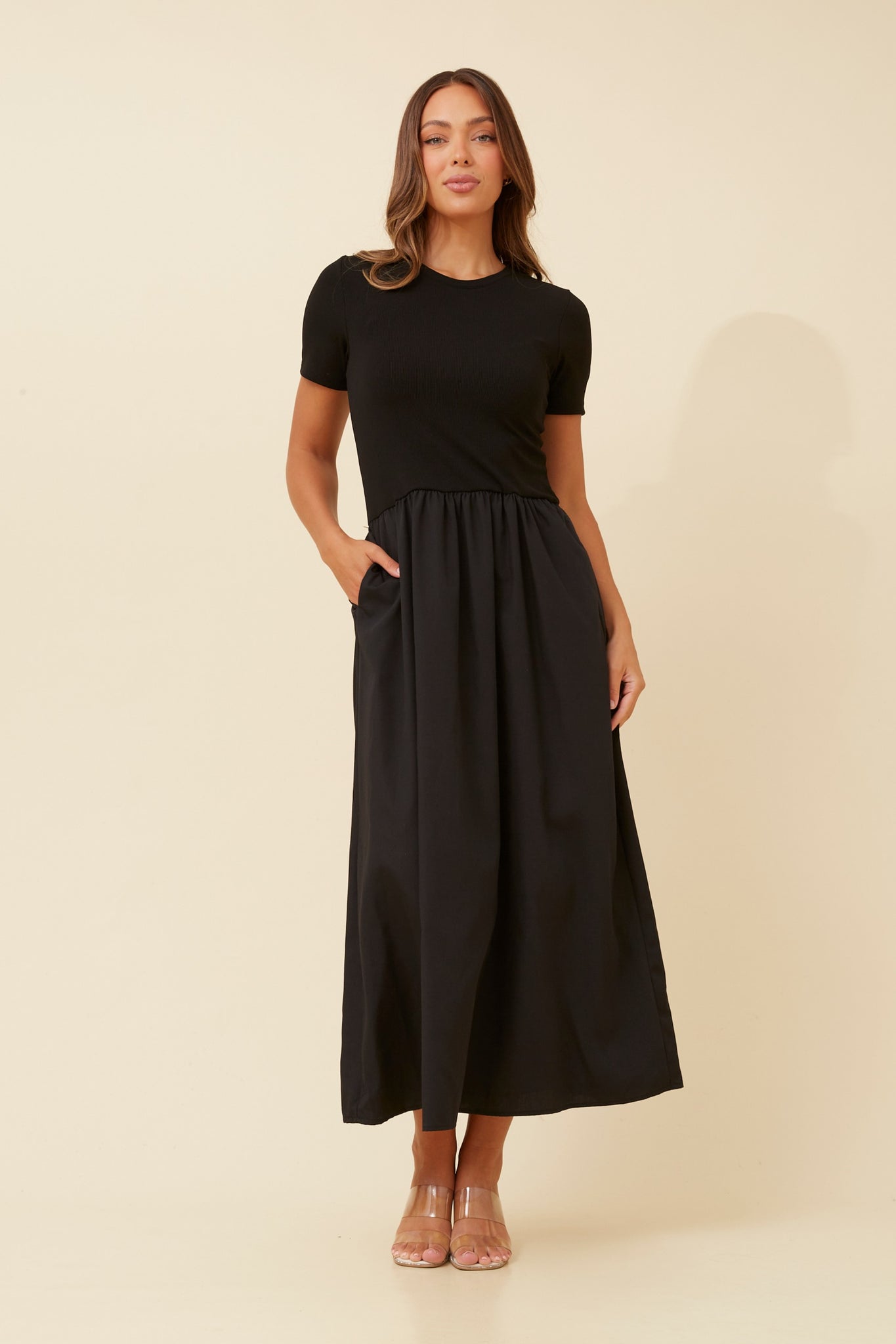 CKM - SHORT SLEEVE MIDI DRESS