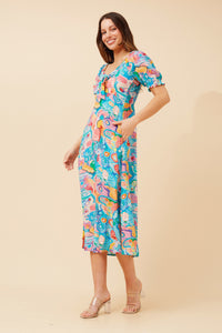 CKM - ABSTRACT PRINT MIDI DRESS