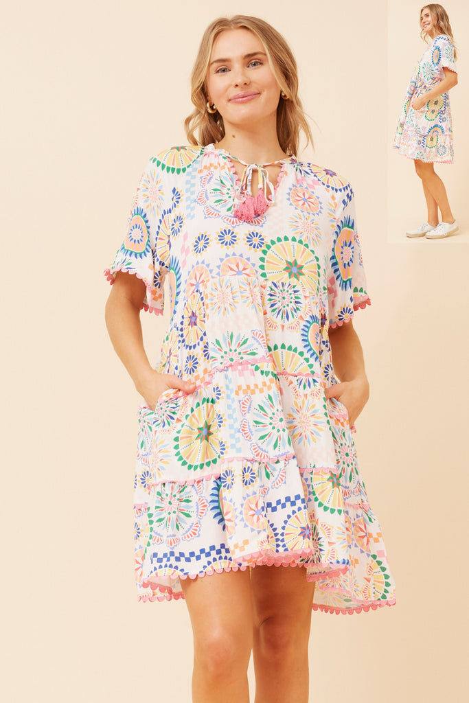 CKM - SHORT SLEEVE TIERED DRESS